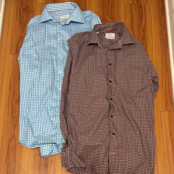 Eton Other - Eton BUNDLE Blue and Brown Checkered Casual Shirts EXCLUSIVE FOR NORDSTROM